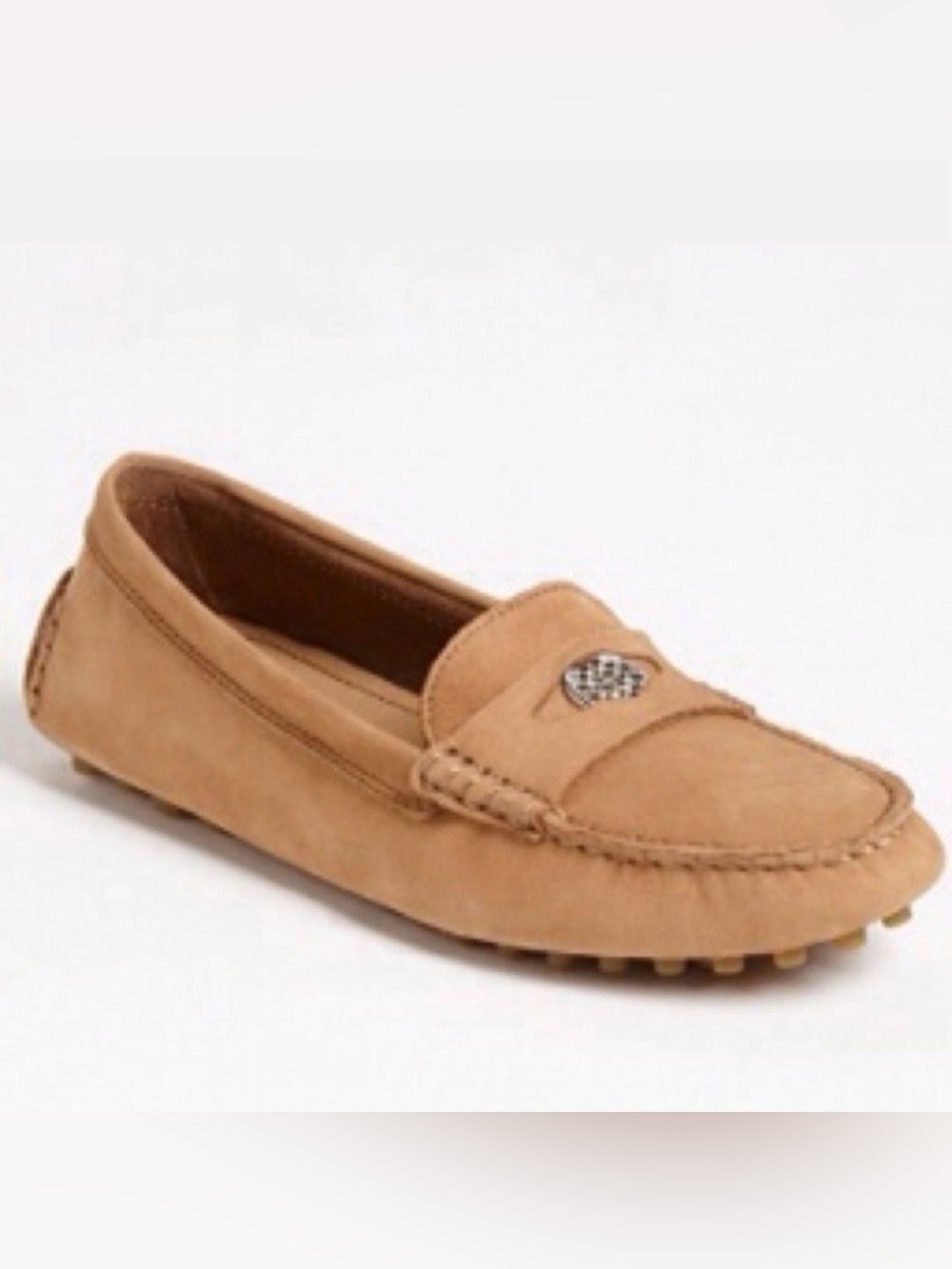 Coach Women's Tan Suede Penny Moccasin Nicola Loafer Size 9 EUC